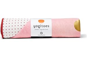 MANDUKA Yogitoes Yoga Mat Towel - Lightweight, Quick Drying Microfiber, Non Slip Skidless Technology, Use in Hot Yoga, Vinyasa and Power, 71 Inch (180cm), Ruby Courage