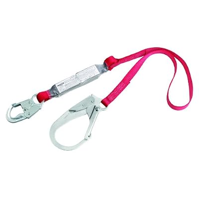 3M Protecta PRO Pack 1340125 6' Web, Snap Hook At One End, Steel Rebar At One End, 310 lb. Capacity, Red/Gray