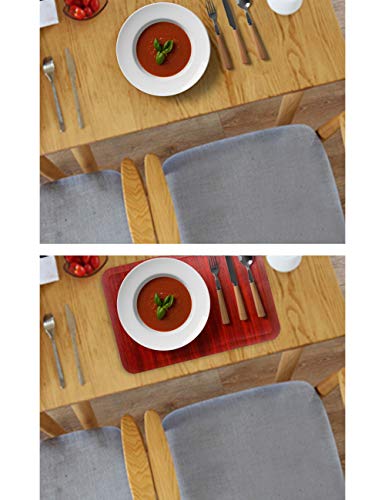 Alpiriral Dining Table Place Mats Set of 4 Heat Resistant Place Mats Easy to Wipe Off Scrub & Non Skid Vinyl Place Mats Washable Table Mats Protect The Table from Messes & with A Nice Looking in RED - Thumbnail 6