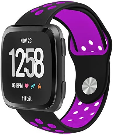 SMEECO Compatible Fitbit Versa Fitbit Versa Lite Edition Bands for Women Men Breathable Soft Sporty Silicone Strap Replacement Accessories Wristbands Compatible Fitbit Watch Large Small Multi Colors
