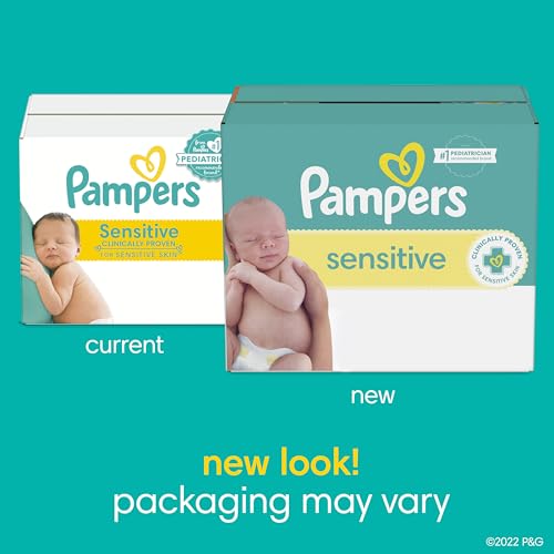 PAMPERS BABY WIPES SENSITIVE, WATER BASED BABY WIPES, HYPOALLERGENIC AND UNSCENTED BABY WIPES, 504 WIPES TOTAL (6 FLIP-TOP PACKS)