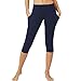 Tulucky Women's Yoga Workout Capris Leggings Side Pocket for Mobile Phone Fitness Active Pants