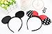 Finex Mickey Minnie Mouse Costume Deluxe Fabric Ears Polka Dot Headband Set Of 2 (Mickey+Minnie)