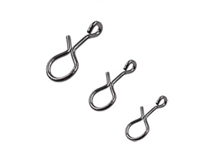 QHDJIANHUI Quick Fly Fishing Snaps Stainless Steel No Knot Fast Snaps Quick Lure Change Clips for Flies Jigs Lures Pack of 100