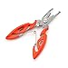 FREEHAWK® Multi Function Stainless Steel Fishing Pliers Curved Nose Scissors Braid Cutters Hook Removers Fishing Line Cutters with Nylon Sheath in Orange