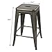 Furmax High Backless Silver Indoor-Outdoor Counter Height Stackable Bar Stools, Set of 4, Gun Metal