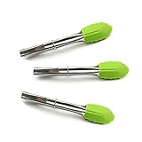 QAAQS 7 Inch Mini Stainless Steel Food Tongs for Serving With Silicone Tips Barbeque Grilling Small Cooking Kitchen Ice Tongs 3 Pieces Green