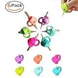 Goblin's Treasures Pencil Grips Writing Aid Grip Trainer Posture Correction Finger Grip for Kids Preschoolers Special Needs(6Pcs)