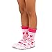 TeeHee Kids Girls Cotton Roll Top Crew Socks 6 Pair Pack (6-8Y, Hearts Ruffle)