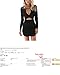YOINS Women Mini Dress Sexy Bodycon Long Sleeves Zipper Back Party Cocktail Black M