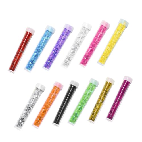 Angoily Glitter Powders 12 Colors Sequin Craft Set for DIY Handmade Beauty Products