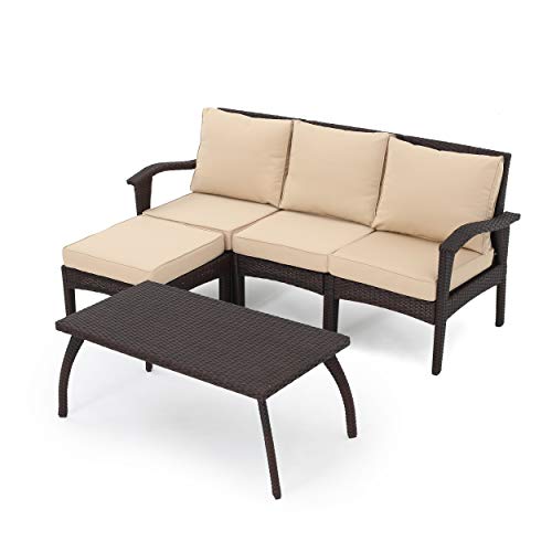 Maui Patio Furniture 5 Piece L Shaped Outdoor Wicker Sectional
