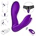 Wearable Wireless Remote Control Clitoris and G-Spot Stimulator, Clitoral Dildo Silicone Vibrators for Adult, Rechargeable Waterproof Vibrate Masturbation G Spotter Stimulator ... (Purple)