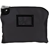 BankSupplies Laminated Nylon Locking Deposit Bag - Black - 15W x 11H - 2 Keys Included for Each Bag - HIPAA - Puncture Resistant Laminated Nylon - Double Stitched Seams