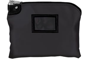 BankSupplies Laminated Nylon Locking Deposit Bag - Black - 15W x 11H - 2 Keys Included for Each Bag - HIPAA - Puncture Resistant Laminated Nylon - Double Stitched Seams