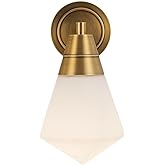 Alora WV348106VBOP Willard Vanity, Vintage Brass/Matte Opal Glass