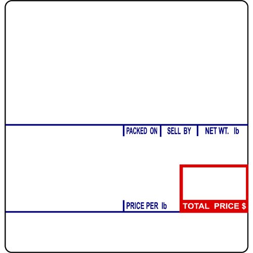 CAS LST-8020 Printing Scale Label, 58 x 60 mm, UPC/Ingredients 12 rolls of 500 labels