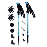 Ohuhu 22 Inch To 56 Inch Retractable Anti Shock Trekking Poles / Hiking Poles / Walking Sticks, 2-Pack