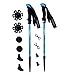Ohuhu 22 Inch To 56 Inch Retractable Anti Shock Trekking Poles / Hiking Poles / Walking Sticks, 2-Pack (22-56'')