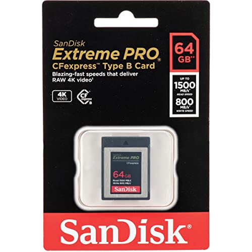 SanDisk Extreme PRO 64GB CFexpress TypeB Memory Card, 1500MB/s Read, 800MB/s Write Pricepulse