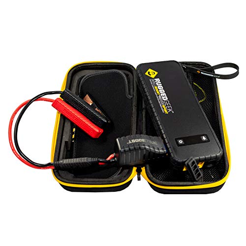 Rugged Geek RG2000 SPORT 2000A Portable 12V Jump Starter/Booster Pack and Power Supply with LED Display, INTELLIBOOST Smart Cables, LED Flashlight, 60W USB Type-C Charging. IP66 Rated.
