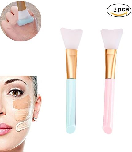 Sikenuo Silicone Face Mask Brush Facial Mask Applicator Brush Facial Face Mud Mask Mixing Brush Cosmetic Makeup Brush Mask Mud Brush Tools 2 Pack