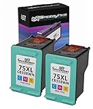 Speedy Inks Remanufactured Ink Cartridge Replacement for HP 75XL High-Yield (Tri-Color, 2-Pack)