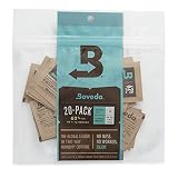 Boveda 62% RH 1 Gram, Patented 2-Way Humidity Control, (1) 20-Pack, Unwrapped Boveda, Resealable Bag, Stores/Keeps Fresh 3.5 Grams Flower. Terpene Protector