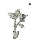 Bird On A Branch Decorative Cast Iron Wall Hook | Vintage Design Coat Hanger | |For Coats, Hats, Keys, Towels, Clothes | 4.7x1.8x6.3