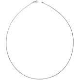 JewelryWeb Italian Rhodium-plated Sterling Silver Diamond-cut 1.5mm Round Omega Wire Necklace (16-20')