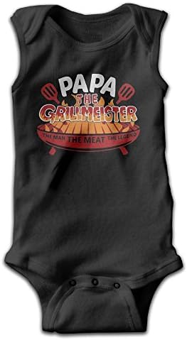 Papa The Grillmeister Father's Day Gift Baby Sleeveless Climbing Clothes Unisex Triangle Bodysuit Size 24 Months Black Funny