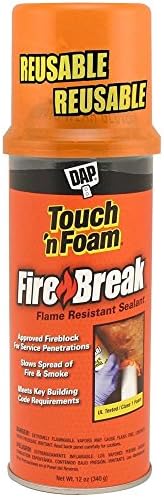 Dap 10012 12 Pack 12 oz. Touch 'n Foam FireBreak Flame Resistant Sealant, Orange