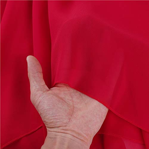 FEESHOW Women Lyrical Dance Costumes Elegant Modern Ballet Dance Dress Spaghetti Strap High Low Contemporary Dancewear Red Small - Thumbnail 6
