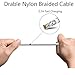 Magnetic Charging Cable Compatible with Apple Lightning,Attom Tech Fast Charging 3.3 Feet Nylon Braided Cable LED Indicator Compatible for iPad/iPad mini/iPhone X /8/8plus/7/7 Plus/SE/6s/6/5(Silver)