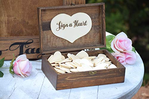 Heart Holder for Guest Book - Heart Drop Guest Book Alternative Box - Heart Box - Wedding Box - Wedding Card Holder - Rustic Weddings