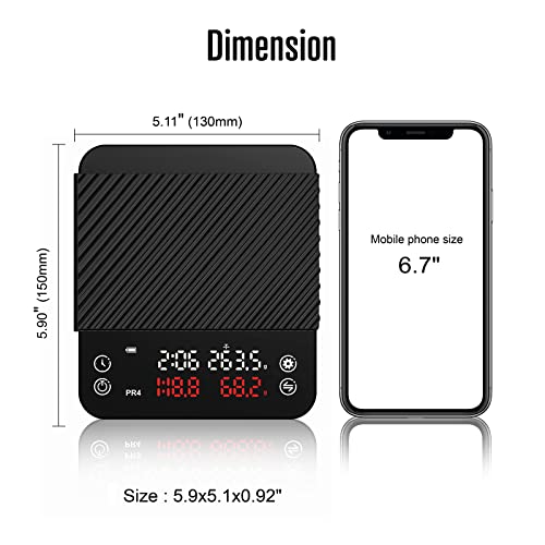 Bitamom Coffee Scale with Timer Espresso Scale Auto Timing Hand Drip