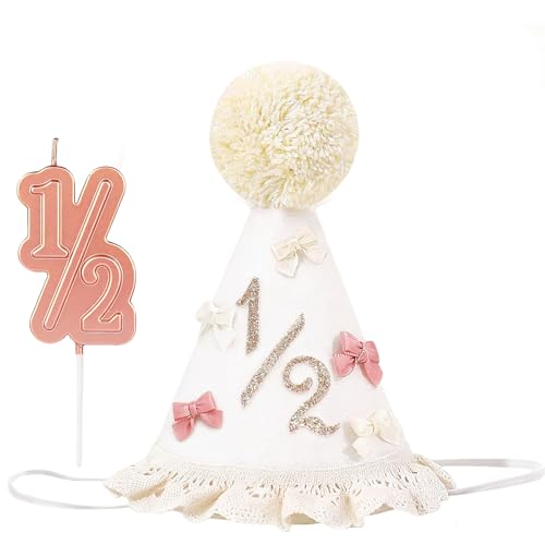 White 1/2 Birthday Hat