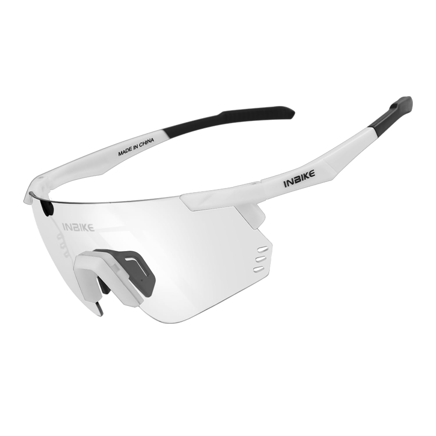 Photo 1 of INBIKE Photochromic Cycling Glasses for Men/Women, Polarized UV400 Protection Sports Sunglasses TR90 for Road/Mountain Biking, Running, Fishing White