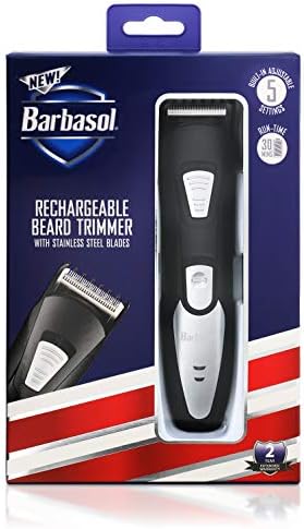 Amazon Com Barbasol Rechargeable Electric Beard Trimmer With Stainless Steel Blades And Adjustable Settings Home Kitchen