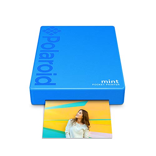 Polaroid Mint Pocket Printer W/ Zink Zero Ink Technology & Built-In Bluetooth for Android & iOS Devices – Blue