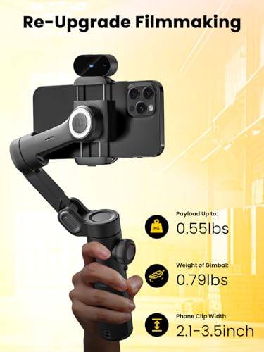 AOCHUAN XE AI Versión, estabilizador de cardán para Smartphone, sin aplicación de Seguimiento de AI, Control de Gestos, cardán de Inicio de 360° con TikTok Youtube, trípode de Mano Plegable de 3 Ejes