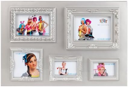 Trendfinding Foto Bild Ornament Rahmen Design Bilderrahmen Ornamente Wandcollage Collage Hochformat Und Querformat Silber Amazon De Kuche Haushalt