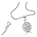 FANTOM Solid Silver White CZ Solitaire Bead Ball Pendant Combo Necklace, Earring and Rolo Chain.
