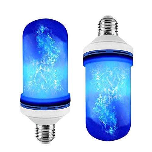 LED Flame Effect Light Bulb E26 Atmosphere Decoration Fire Flickering Simulation 105 pcs 2835 LED Beads Flame Bulb for Halloween/Christmas Decoration (2 Pack)