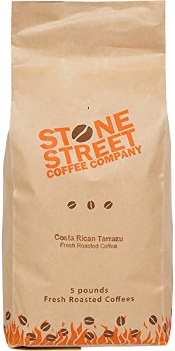 DARK COSTA RICAN 'TARRAZU' Ground Coffee | 5 LB Bulk Bag | Volcanic Soil - Single Origin Grown | French Roast | Full &amp; Well-Balanced Smooth Body