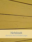 Notebook: alternate blank and lined pages / ideal for study - geography,science,art / 100 large pages (Notebooks) (Volume 2) by Blenham Press