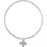 Goohopsun Chunky Cross Necklace for Women Trendy 14K Gold Silver Layered Statement Cross Pendant Charm Necklace Vintage Paperclip Herringbone Snake Choker Chain Costume Jewelry Set Gift Non Tarnish