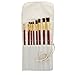 10 Professional Paint Brushes Set Long Handle Synthetic For Oil Acrylic With Roll Up Canvas Holder