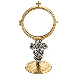 Holyart Chapel Monstrance in Brass with Lilies