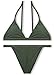 Jaci.Vela Women's Fashion Bikini Set Solid Color Two Piece Swimsuit,US6-8=Tag Size L,Olive Green